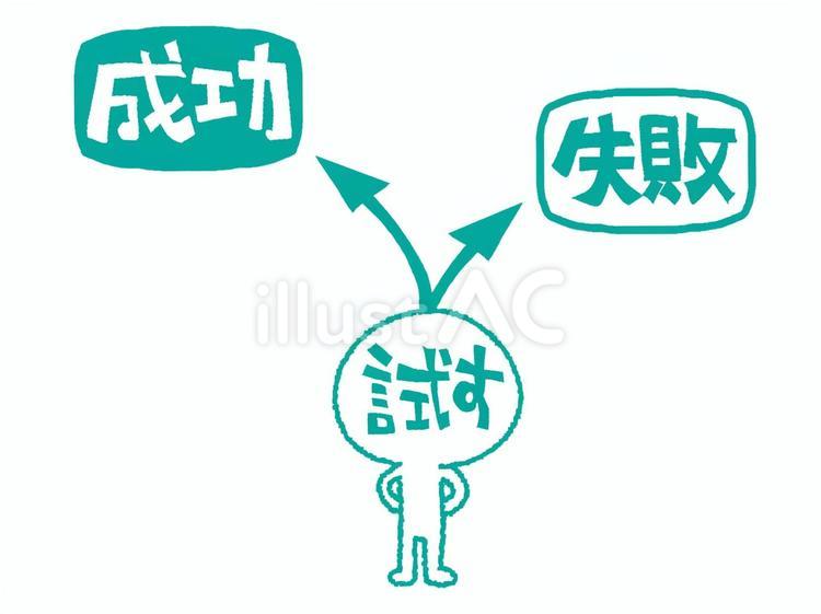 成功と失敗 成功,失敗,試すのイラスト素材
