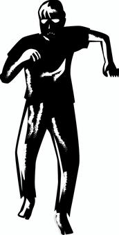 ゾンビ　 ゾンビ,不気味,恐怖,ホラー,映画,死体,動く,歩く,襲う,コントラストのイラスト素材