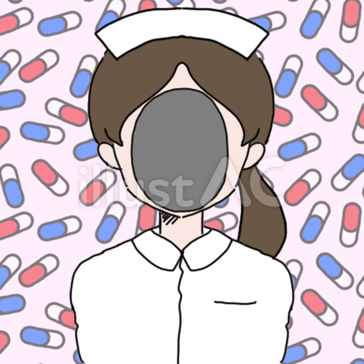 看護師の顔ハメ 白い服,助産師,デイケアのイラスト素材