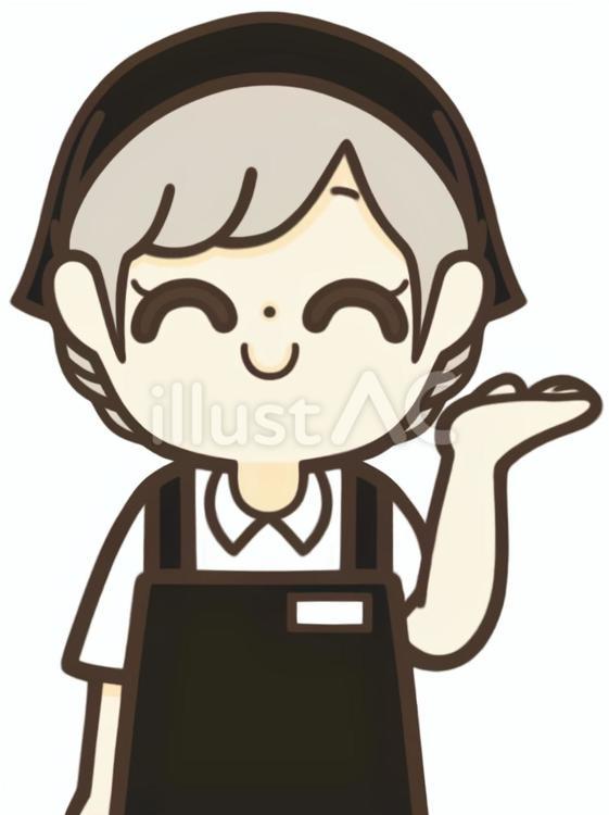 案内、紹介をする女性店員 女性,店員,スタッフのイラスト素材