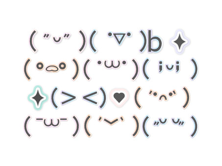 令和っぽいシール風顔文字 顔文字,シール風,ゆめかわ,ガーリー,ゆるかわ,パステルカラー,ふんわり,キラキラ,ステッカー風,デコレーションのイラスト素材