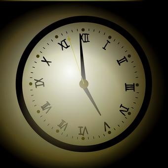 明け方　5時 時計,時刻,明け方,夕方,壁掛け,5時,暗い,イメージのイラスト素材