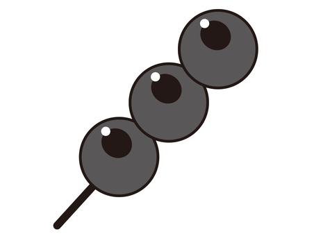 みたらし団子 みたらし団子,団子,串,串団子,アイコン,シンプル,白黒,ワンポイント,イラスト,素材のイラスト素材