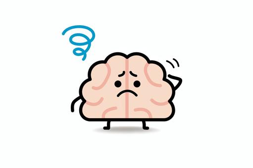 脳みそさん★うまくいかないなぁ 脳みそ,不満,困る,脳,トラブルのイラスト素材