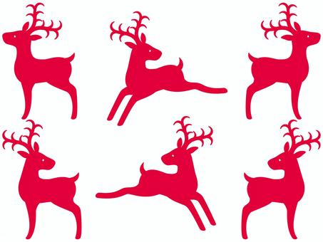 トナカイ達のシルエット トナカイ,クリスマス,アイコン,セット,モチーフ,シンプル,大人っぽい,おしゃれ,可愛い,12月のイラスト素材