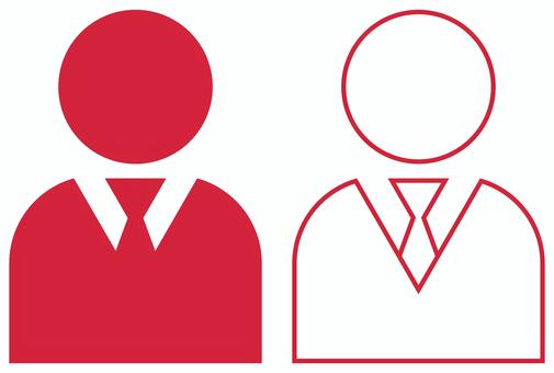 ビジネスマンのアイコン 赤 ビジネスマン,サラリーマン,人,ユーザー,プロフィール,アバター,上半身,アイコン,ネクタイ,ピクトグラムのイラスト素材