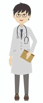 Illustration, doctor, male, device, JPG, PNG and AI