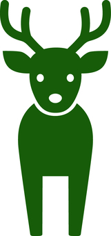 ピクトグラムの緑の鹿です。 ピクトグラム,鹿,シンプル,動物,角,緑のイラスト素材
