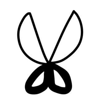 ゆるーいはさみ ハサミ,文房具,カット,白黒,シンプル,シルエットのイラスト素材