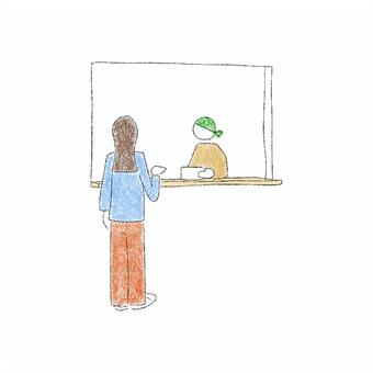 注文をする人 女性,男性,お店,カウンター,日常,注文のイラスト素材