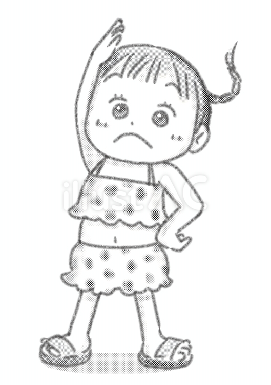 いち、にー、さん、しー！ 準備体操,プール,海のイラスト素材