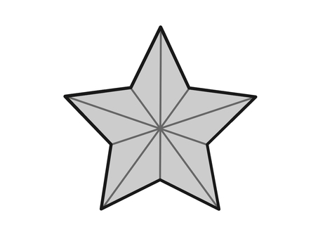 クリスマスの銀の星のイラスト 星,デコレーション,飾り,形,クリスマスのイラスト素材
