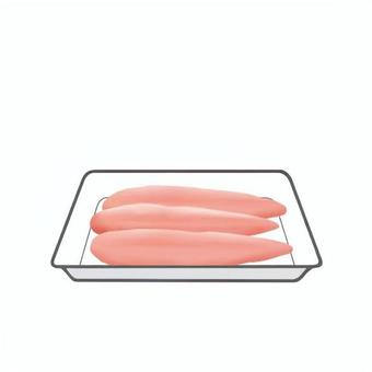 ささみ（鶏肉）のイメージ ささみ,鶏肉,鶏ささ身,生肉,肉,パック,食材,シンプル,手描き,手書きのイラスト素材