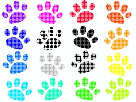 Paw print set Tonal combo polka dots, , JPG and PNG