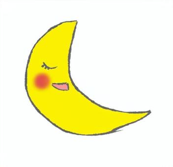眠る三日月さん 三日月,睡眠,星,夜,キャラクターのイラスト素材