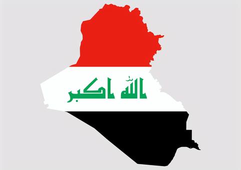 イラクの地図（国旗柄） イラク,地図,国旗,外国,海外,地理,土地,国土,地形,世界のイラスト素材