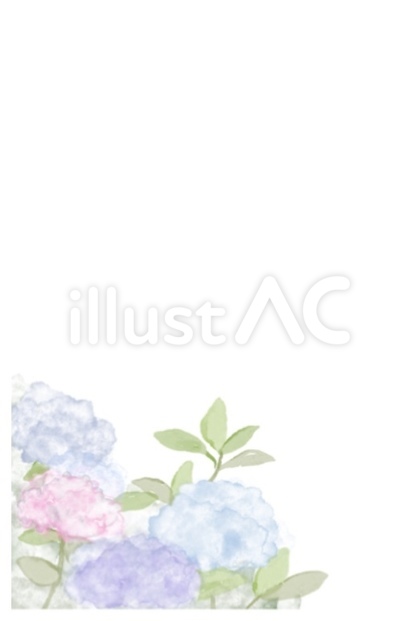 あじさいイラストはがきサイズ