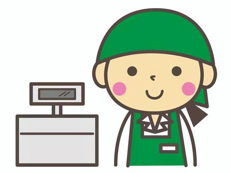 働く女性 働く女性 働く,仕事,パート,アルバイト,店員,販売員,エプロン,女性,かわいい,シンプルのイラスト素材