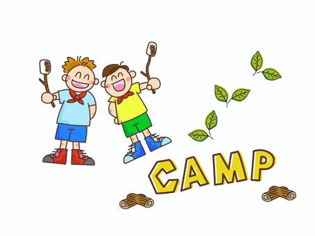 Illustration, camp, kids, summer, JPG, PNG and AI