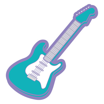 パステルカラーかわいいイラストギター ギター,楽器,シンプル,アイコン,部活,学校,軽音楽部,フラットデザイン風,ピクトグラム風,ベクターのイラスト素材