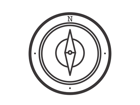 方位磁針（ベーシック）03 方位磁針,方位記号,方角,アウトドア,アイコン,マーク,シンプル,コンパスのイラスト素材