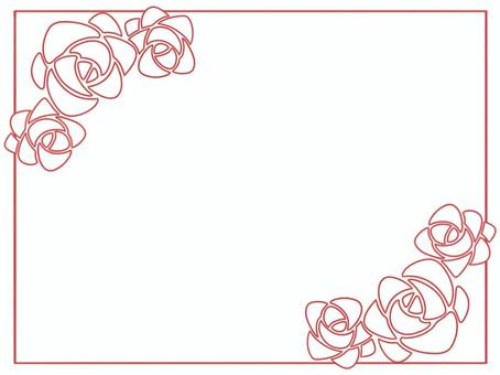 バラの装飾のフレーム　ラインアート フレーム,薔薇,ラインアート,線画,ライン,主線,装飾,飾り,花,枠のイラスト素材