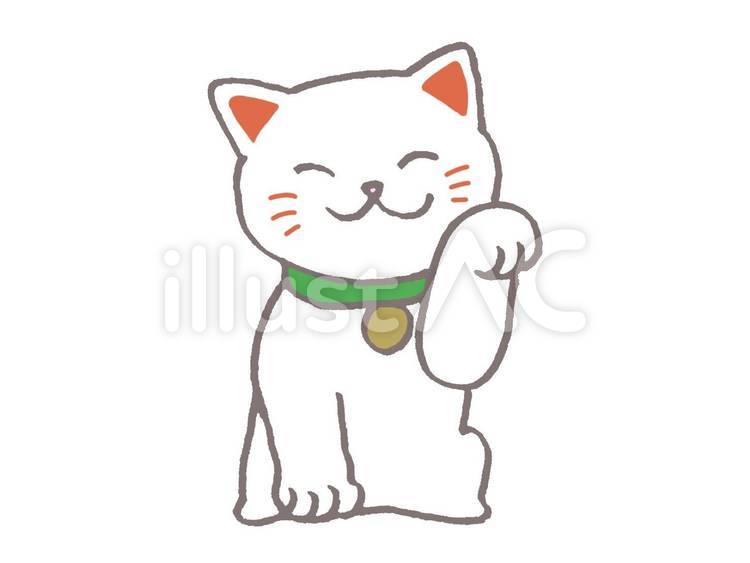まねき猫(左手) 招き猫,ねこ,左手のイラスト素材