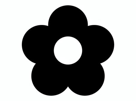 お花のシルエット 花,植物,自然,シルエット,黒,モノクロ,シンプル,かわいい,単品,単体のイラスト素材