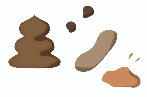 色々なうんこのイラスト うんこ,セット,茶色,手書き,挿絵,排便,快便,排泄,排泄物,トイレのイラスト素材