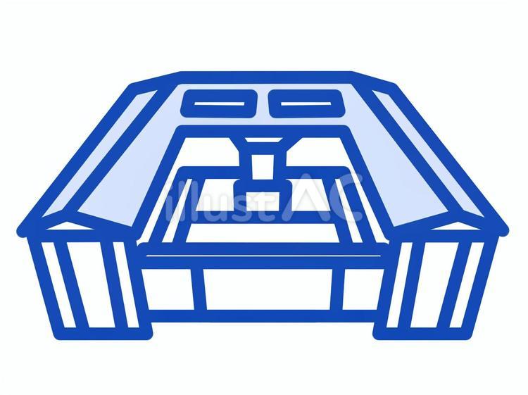 日本銀行（日銀・中央銀行）の建物（青） 日銀,日本銀行,中央銀行のイラスト素材
