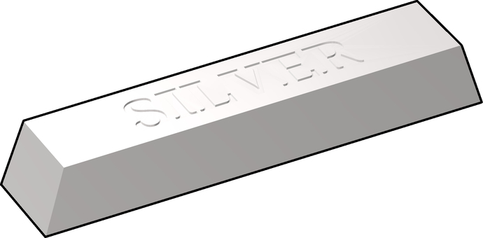 銀の延べ棒 金属,貴金属,延べ棒,銀,純銀,台形,銀色,3dcg,立体,デフォルメのイラスト素材