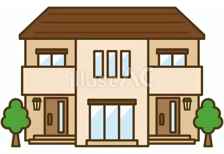 上品で高級感のある二世帯住宅の外観 二世帯住宅,二世帯,外観のイラスト素材