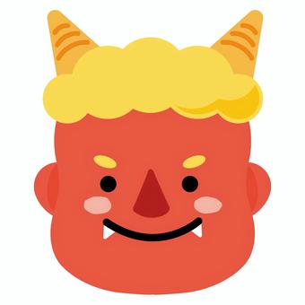 笑顔の赤鬼イラスト