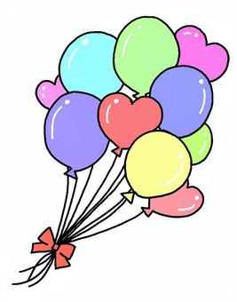 Illustration, balloon, bundle, ribbon, 