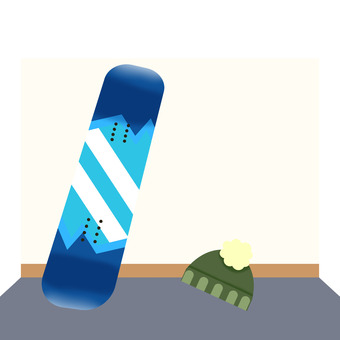 スノーボード スノーボード,ニット帽,スノボー,スポーツ用品,防寒具のイラスト素材