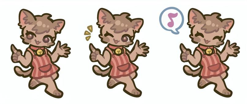 Illustration, cat, apron, clerk, 