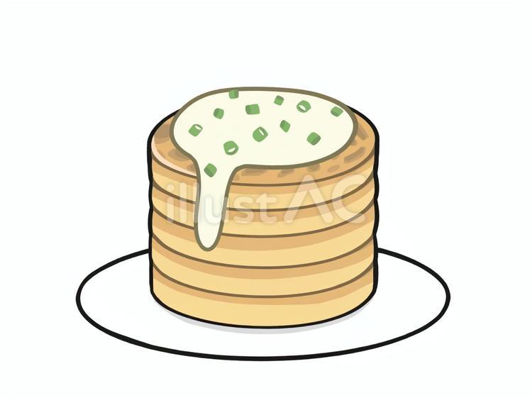 ソースが垂れた　ボクスティ　イラスト 食べ物,パンケーキ,ボクスティのイラスト素材