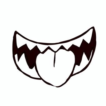 モンスターな口 口,パーツ,モンスター,怖い,キャラクター,舌,牙,歯のイラスト素材
