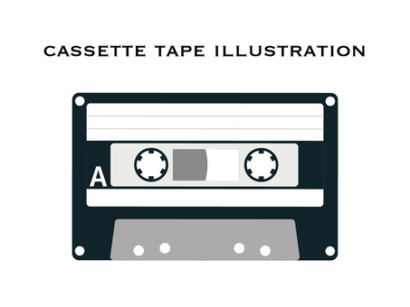 白黒の懐かしいカセットテープ カセットテープ,カセット,テープ,音楽,レトロ,懐かしい,昔,昭和,平成,メディアのイラスト素材