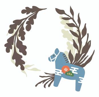 午年 ダーラナホース 午年 ダーラナホース 午,馬,和柄,干支,ダーラナホース,北欧,ナチュラル,正月,元旦,元日のイラスト素材