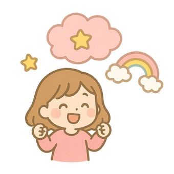 笑顔でガッツポーズする女の子