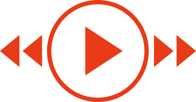 動画マーク　 動画,再生,早送り,早戻し,マーク,操作,シンプル,赤のイラスト素材