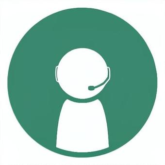 ヘッドマイク　アイコン マイク,アイコン,sns,丸,ヘッドマイク,実況,アナウンサー,緑のイラスト素材