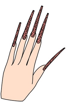 ロングネイルに全面ヒョウ柄 ピンク ロングネイルに全面ヒョウ柄 ピンク ロングネイル,おしゃれ,ギャル,ピンク,ヒョウ柄のイラスト素材