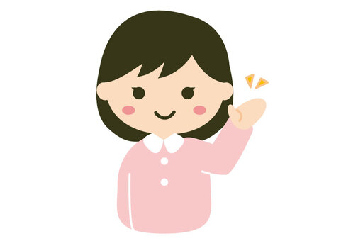 Person illustration cute 2 woman, female, people, description, JPG and AI