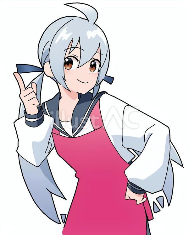 ちっちっち 萌えキャラ,女の子,ツインテールのイラスト素材