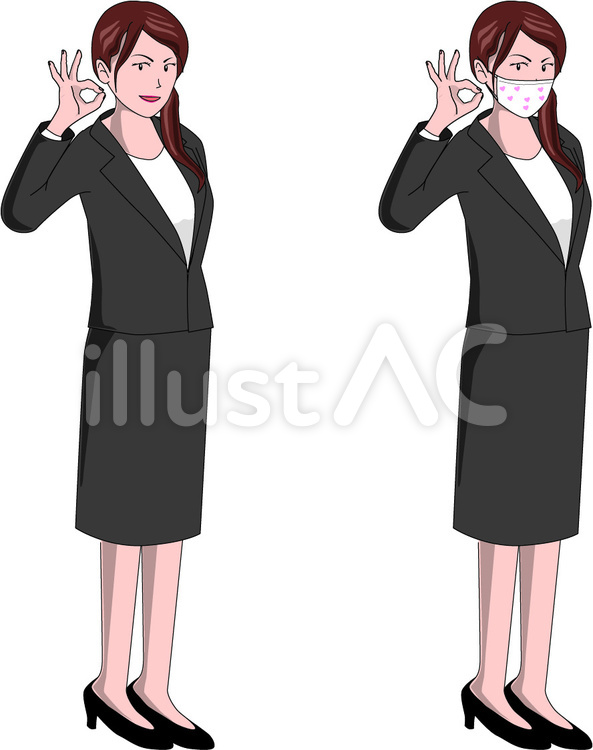 OK　サイン　大丈夫　マスク ok,サイン,大丈夫のイラスト素材