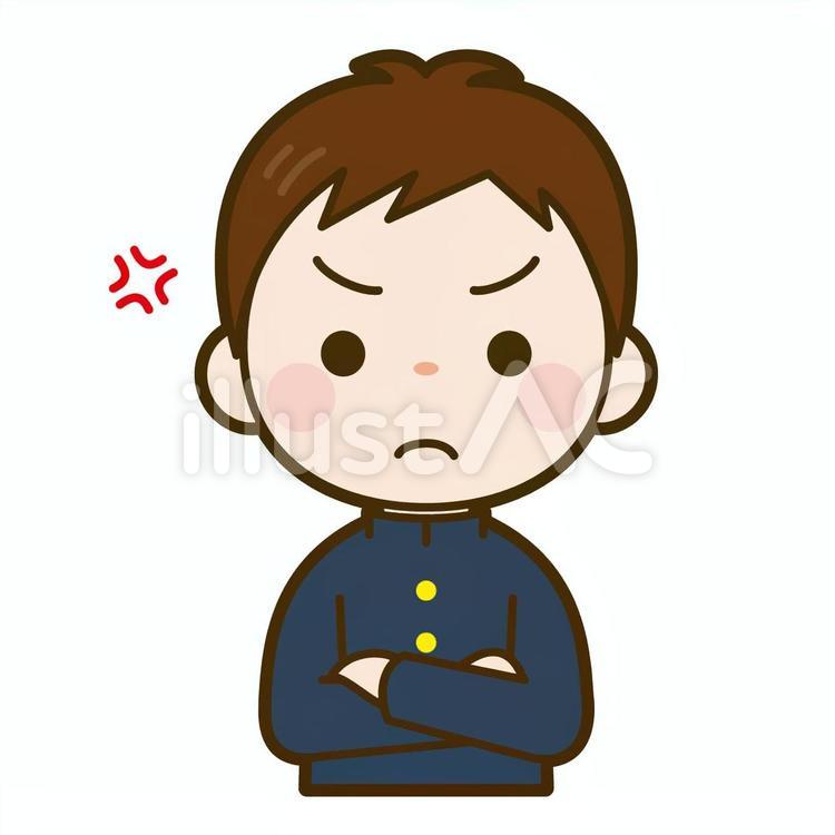 怒る中学生 中学生,男の子,男子のイラスト素材
