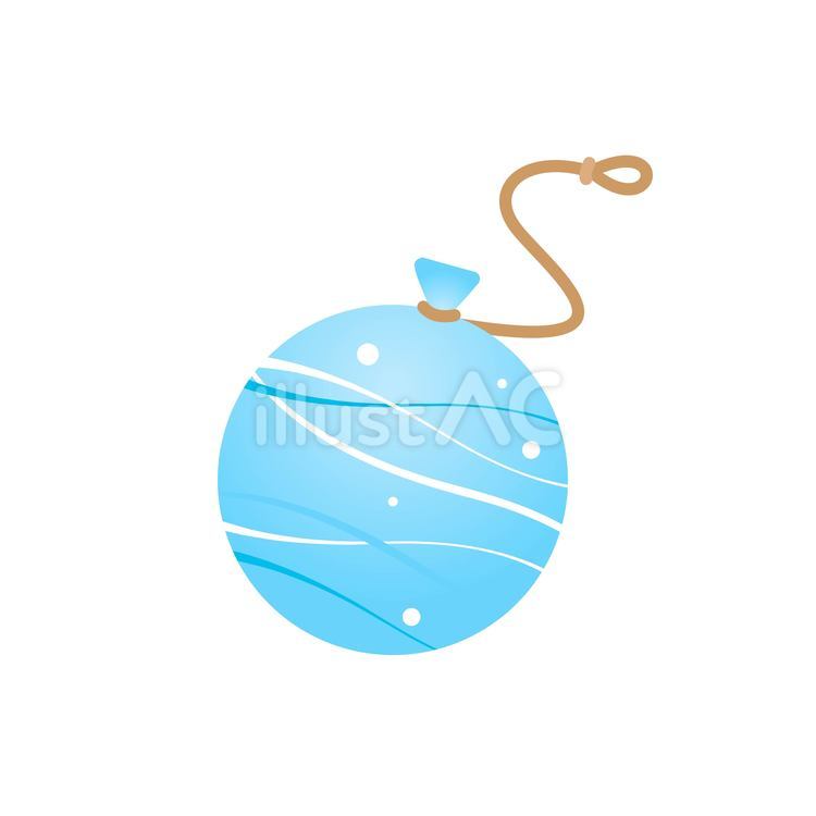 水色のヨーヨー（水風船）のイラスト ヨーヨー,水風船,夏祭りのイラスト素材