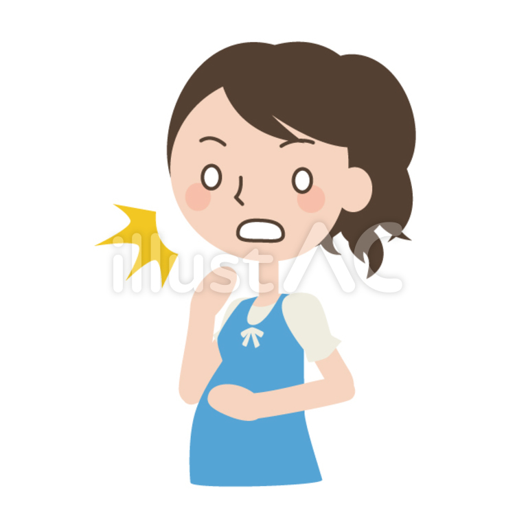 妊婦さん 妊婦さん,陣痛,ビックリのイラスト素材